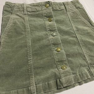 green corduroy mini skirt